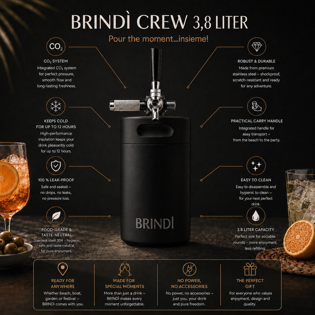 BRINDÌ Crew (3,8L), Lava - Smoke & Ash (schwarz)
